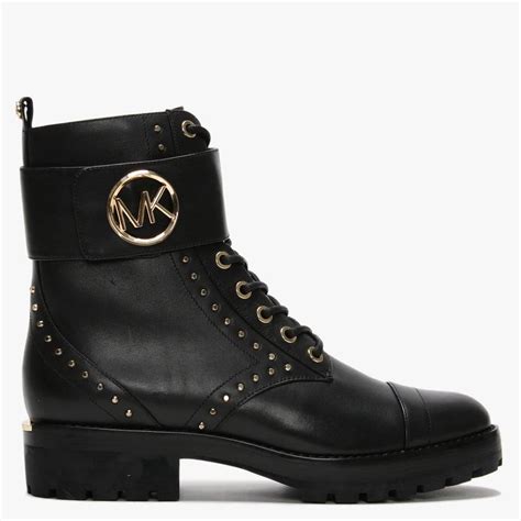 michael kors black leather eatch|Michael Kors leather boots.